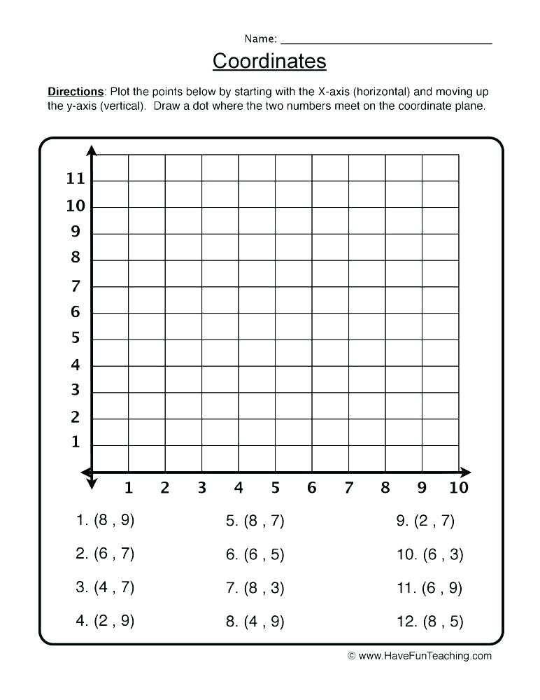Coordinate Grid Worksheets 6th Grade Plotting Coordinates Worksheet Mystery Graph Picture