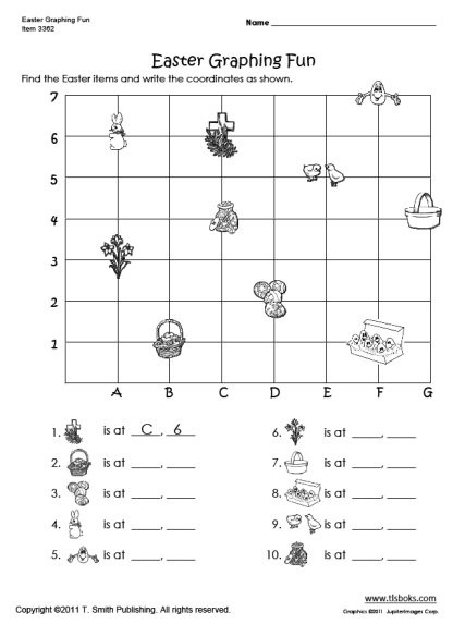 Coordinate Grids Worksheets 5th Grade Easter Graphing Worksheet