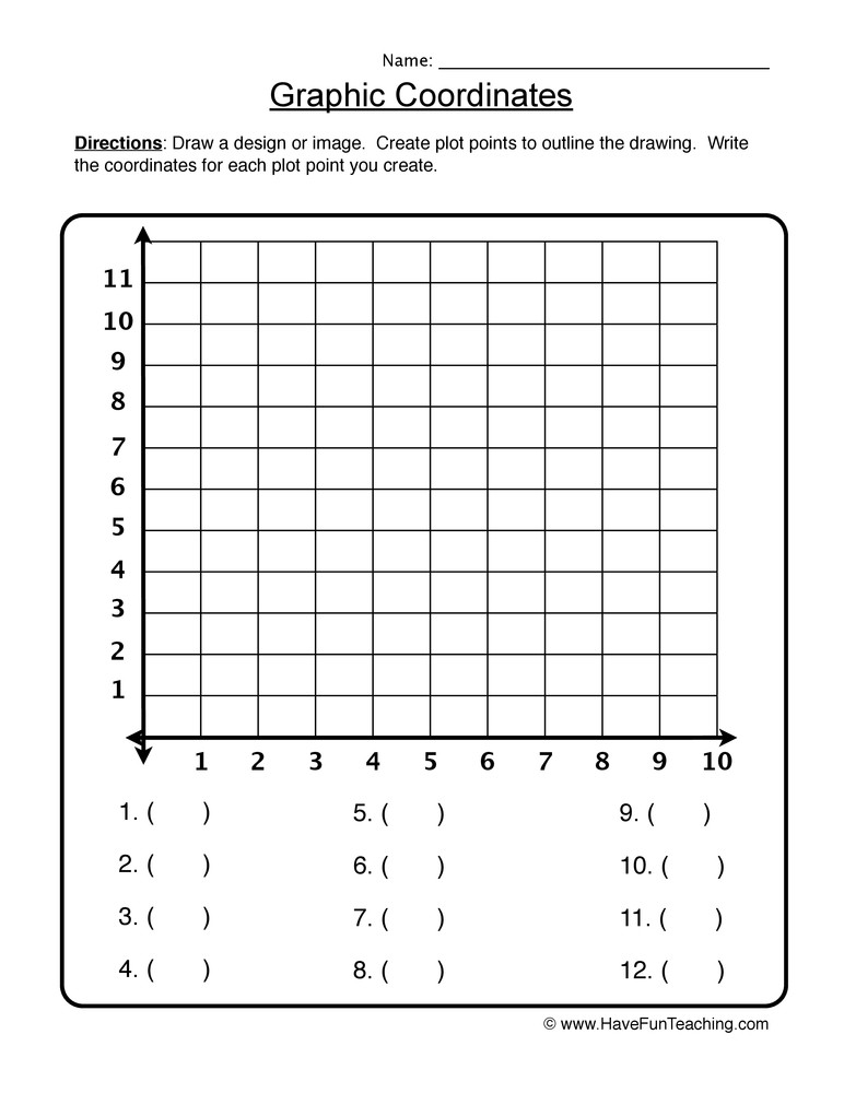Coordinate Grids Worksheets 5th Grade Plotting Graphing Coordinates Worksheet