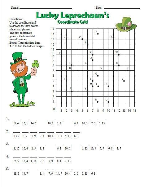 Coordinate Plane Worksheets 5th Grade St Patrick S Day Worksheets From Smarty Buddy App Team