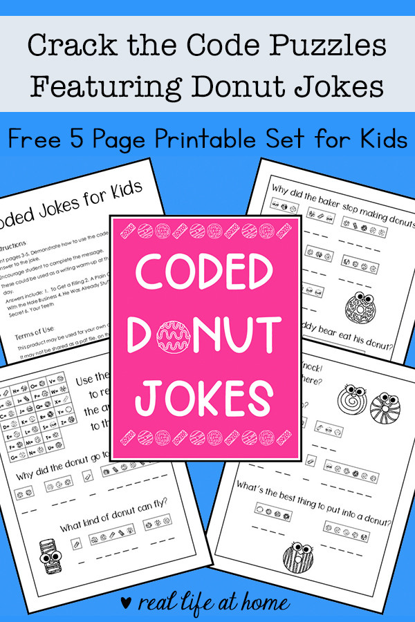 Crack the Code Worksheets Printable Crack the Code Puzzles Free Printable Featuring Donut Jokes