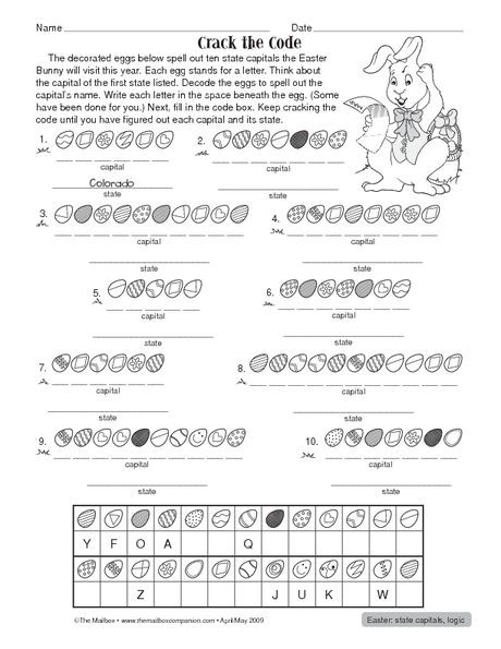 Crack the Code Worksheets Printable Pin On Easter Ideas