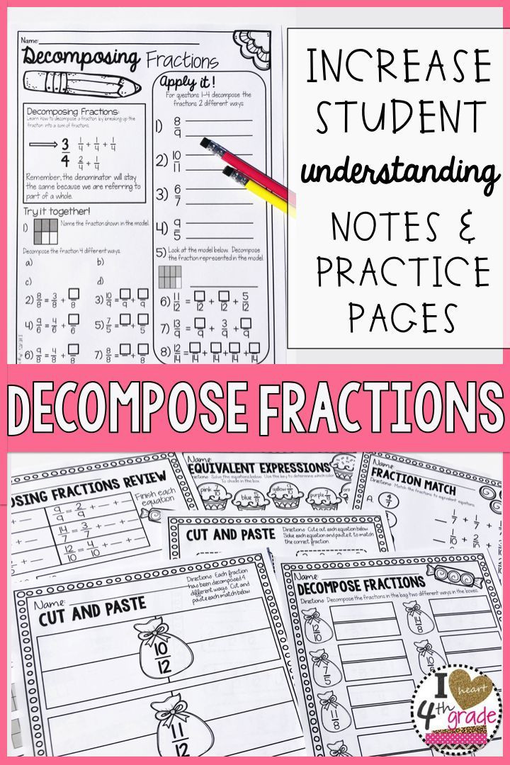 Decomposing Fractions Worksheets 4th Grade De Pose Fractions Ccss 4 B 3b with Images