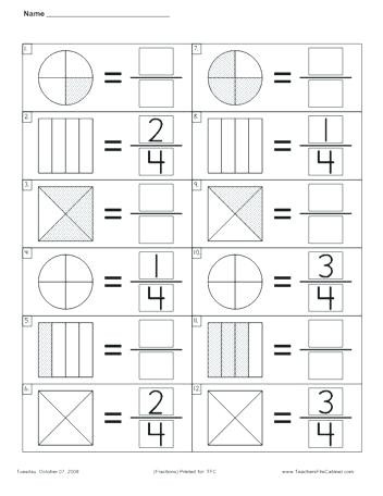 Decomposing Fractions Worksheets 4th Grade First Grade Fractions Worksheets Fraction Worksheets for