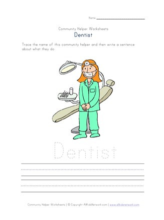 Dentist Worksheets for Kindergarten Dentist Munity Helper Worksheet