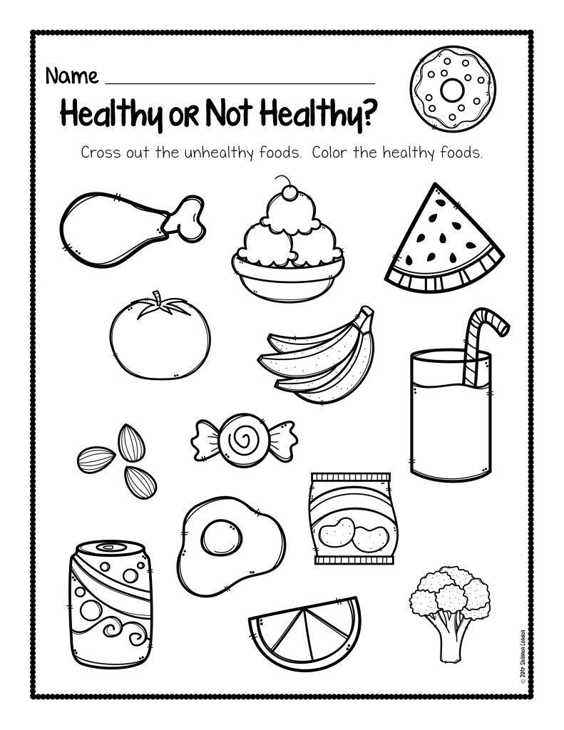 Dentist Worksheets for Kindergarten Healthy Foods Worksheet [free Download