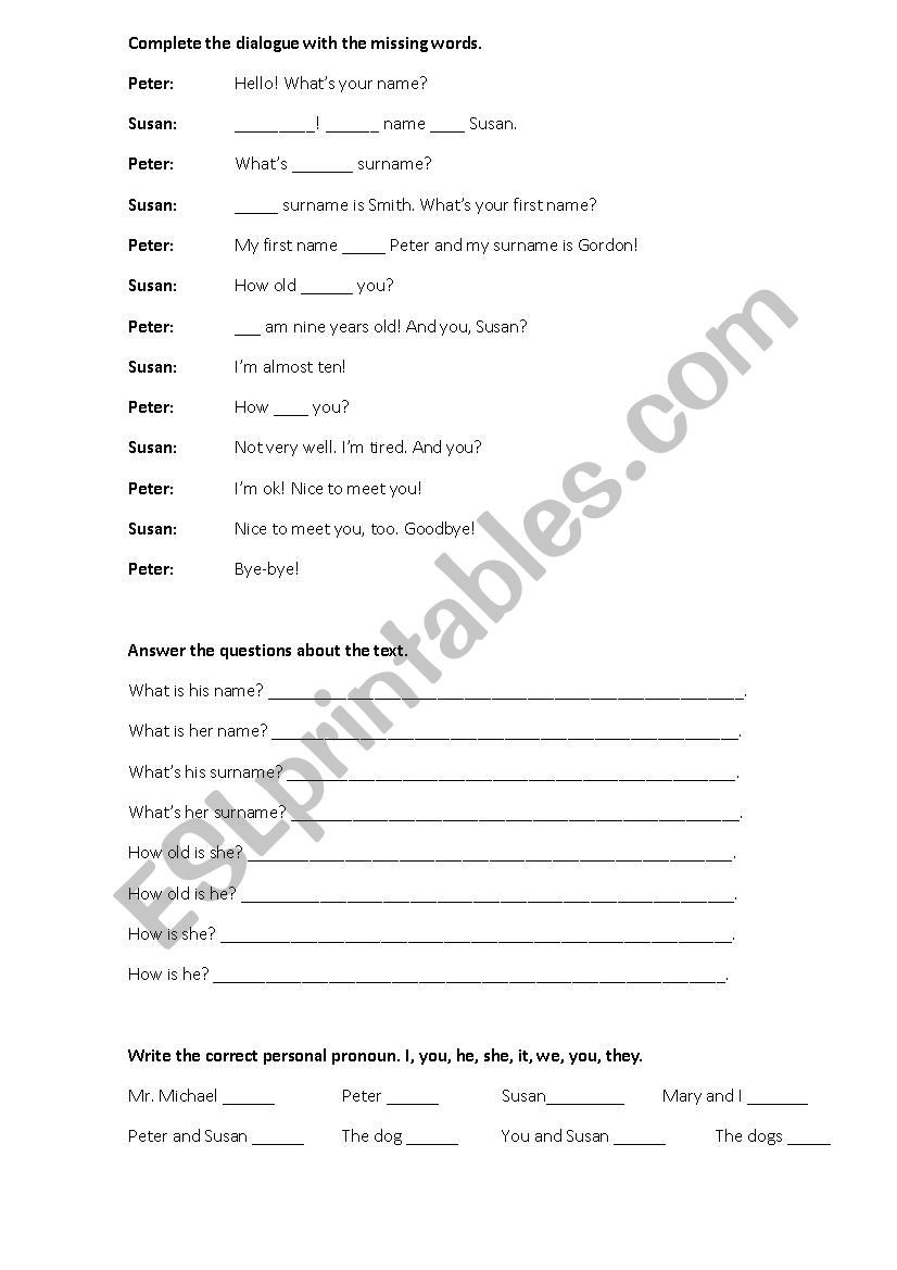 Dialogue Worksheet 5th Grade 5th Grade Test Revision Esl Worksheet by Juju
