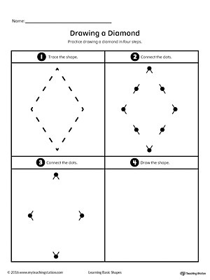 Diamond Worksheets for Preschool Drawing A Diamond Shape