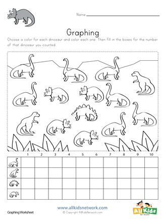 Dinosaur Worksheets for Kindergarten Dinosaur Graphing Worksheet