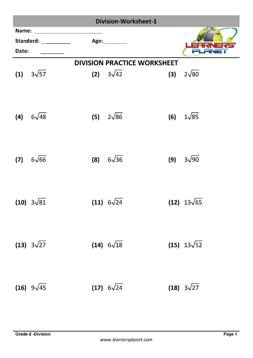 Division Worksheets for Grade 2 Math Division Worksheet Printables Quiz Cbse Study