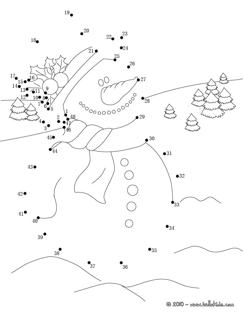Dot to Dot Christmas Printables Christmas Snowman Dot …