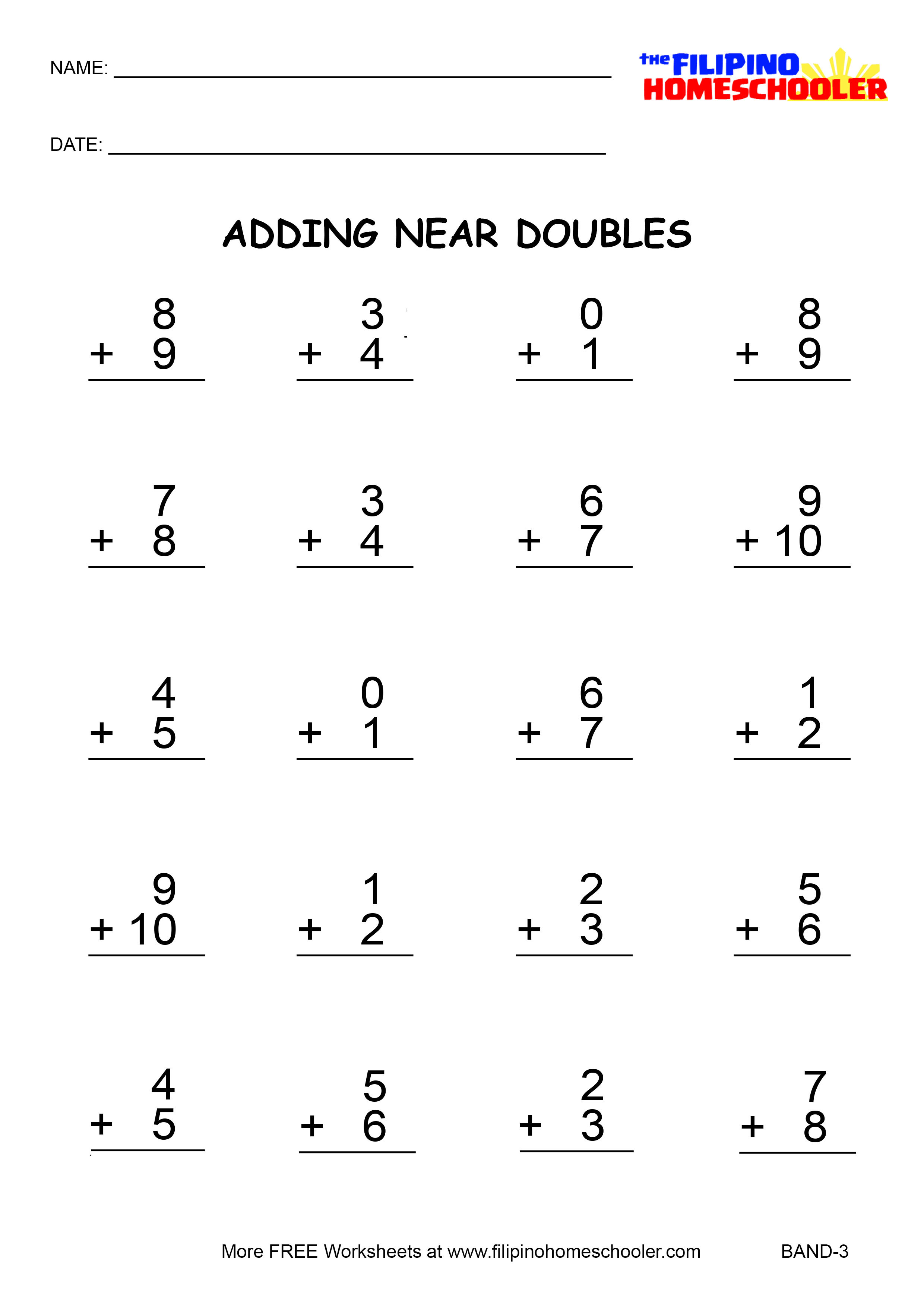 Doubles Rap Printable Doubles Math Worksheet &amp; Worksheet Doubles Math