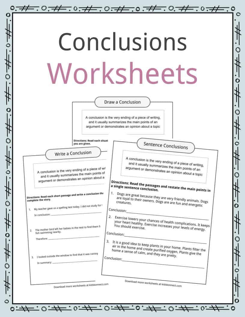 Drawing Conclusions Worksheets 4th Grade Conclusion Worksheets Examples Definition &amp; Meaning for Kids