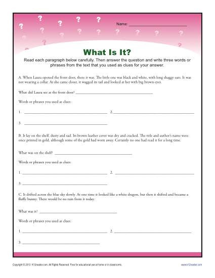 Drawing Conclusions Worksheets 4th Grade What is It