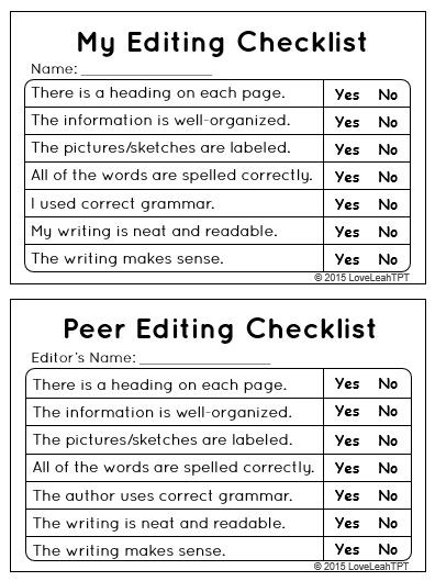 Editing Worksheet 2nd Grade Writing Editing Checklist 2nd Grade – the Writing Process
