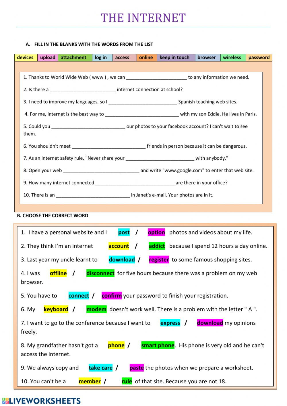 Eighth Grade Vocabulary Worksheets the Internet 8th Grade Vocabulary 3 Interactive Worksheet