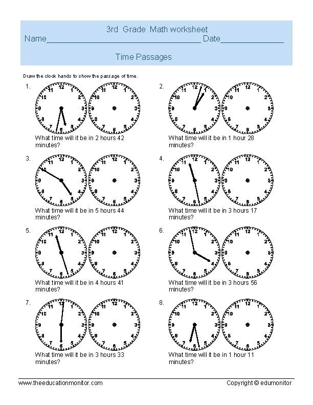 Elapsed Time 3rd Grade Worksheets Telling Time Worksheets 3rd Grade Telling Time Worksheets