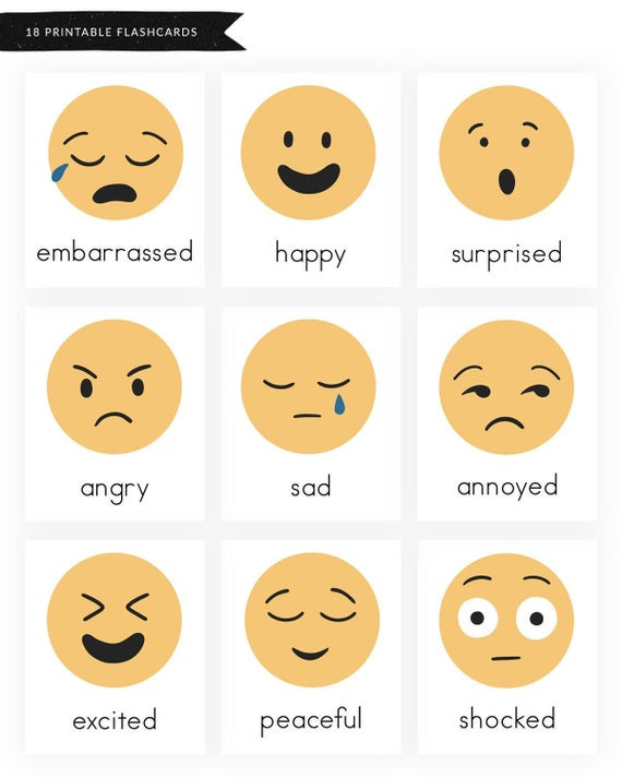 Emotions Worksheets for Preschoolers Emotions and Feelings Printable Worksheets Emotions Flashcards Feelings Flashcards Emoji Flashcards Preschool Kindergarten