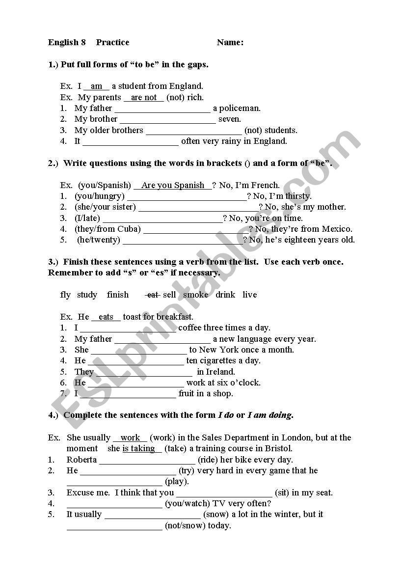 English Worksheets for 8th Grade 8th Grade assessment Esl Worksheet by Jcbasel