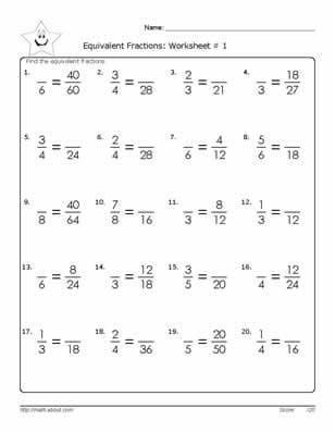 Equivalent Fraction Worksheets 5th Grade 9 Worksheets for Practicing Equivalent Fractions
