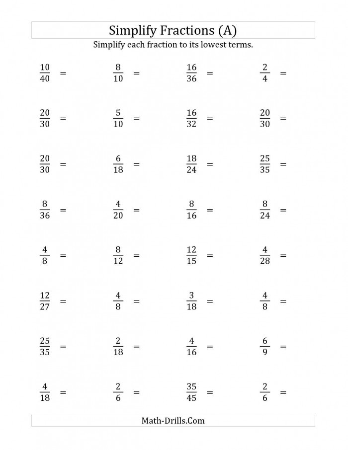 Equivalent Fraction Worksheets 5th Grade Simplifying Fractions Worksheets