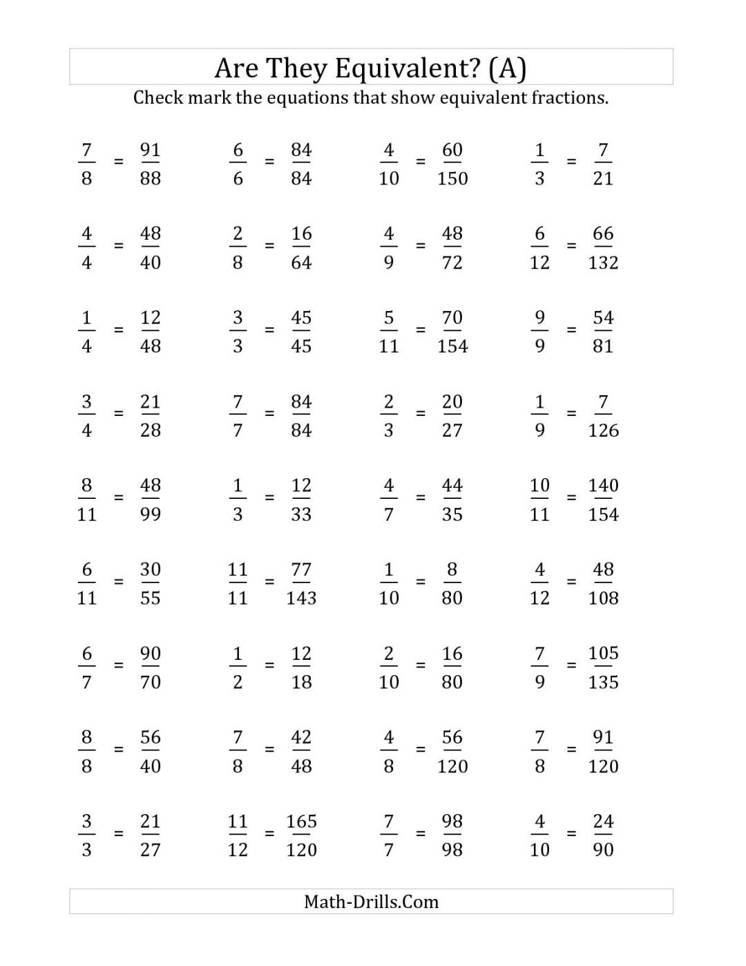Equivalent Fractions Worksheets 5th Grade 3rd Grade Fractions Worksheet Pinterest
