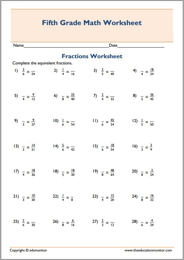 Equivalent Fractions Worksheets 5th Grade Equivalent Fractions Multiplication Worksheets
