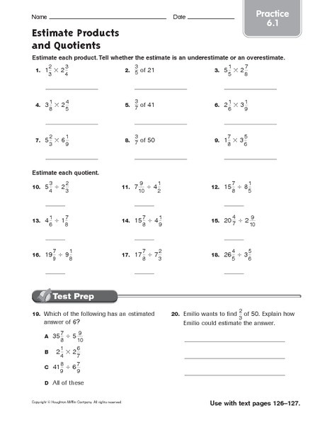 Estimating Products Worksheets 4th Grade Multiplication Estimation Worksheets &amp; Worksheet