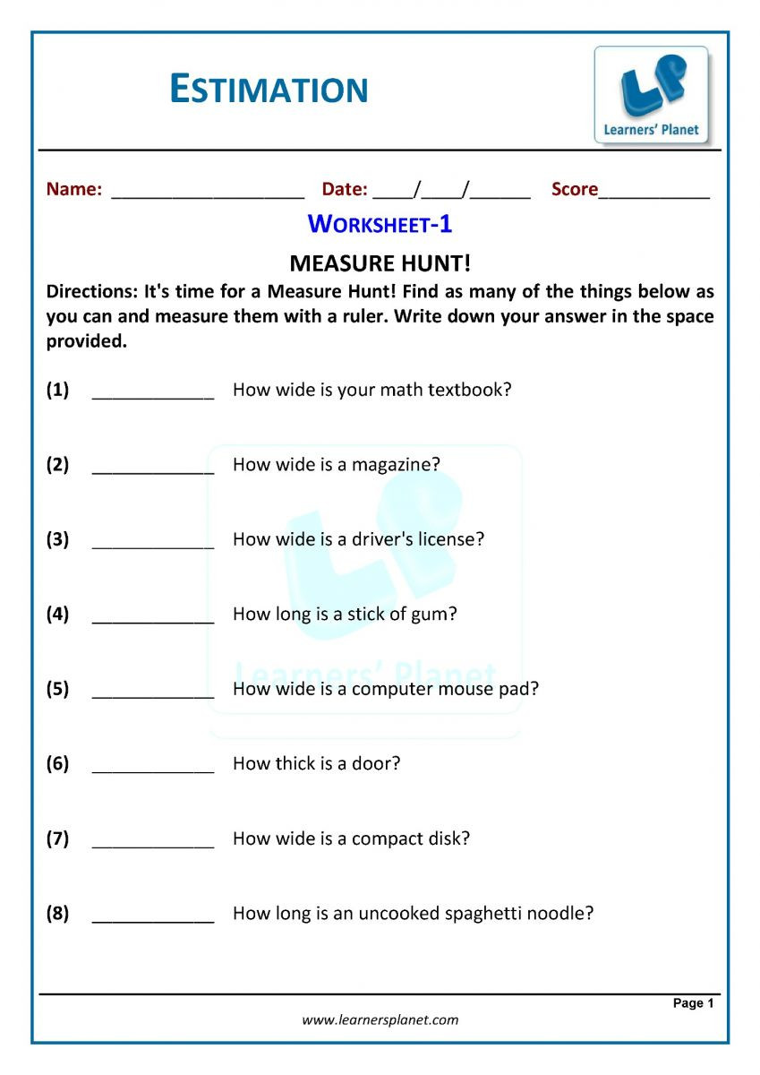 Estimation Worksheet 3rd Grade 3rd Grade Rounding and Estimation Worksheets