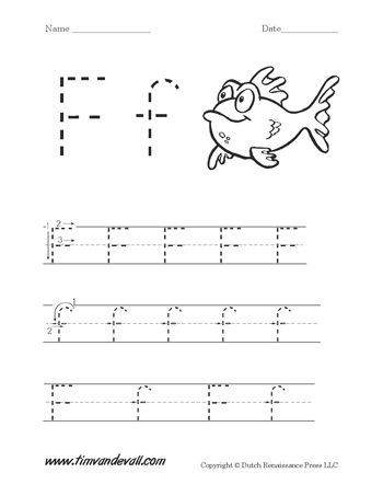 F Worksheets for Preschool Alphabet Handwriting Worksheets