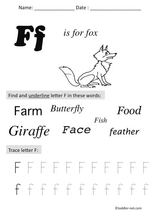 F Worksheets for Preschool Free Printable Letter F Preschool Worksheet