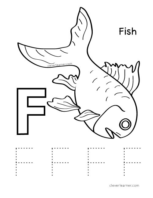 F Worksheets for Preschool Letter F Writing and Coloring Sheet