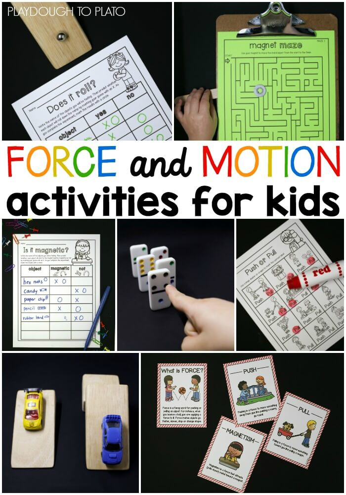 Force and Motion Kindergarten Worksheets force and Motion Activity Pack Playdough to Plato