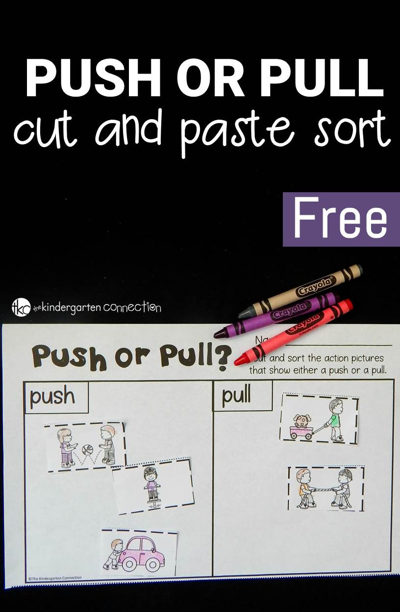 Force and Motion Kindergarten Worksheets Push or Pull sort the Kindergarten Connection