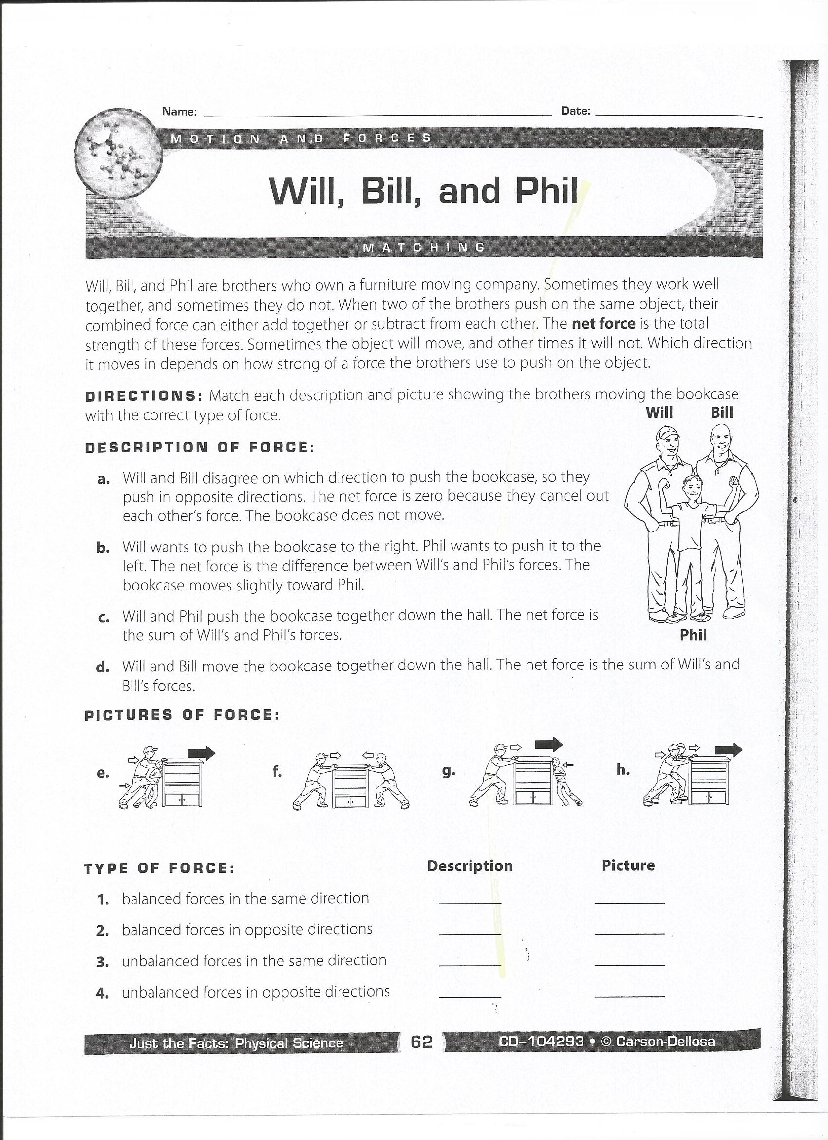 Force and Motion Printable Worksheets force and Motion Mrs Wells Class
