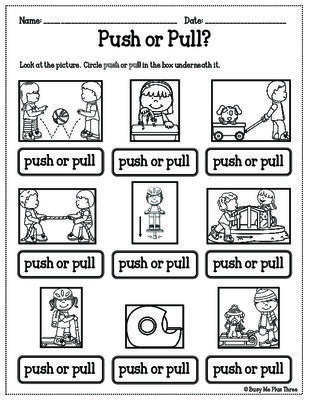 Force and Motion Printable Worksheets Push Pull Worksheets