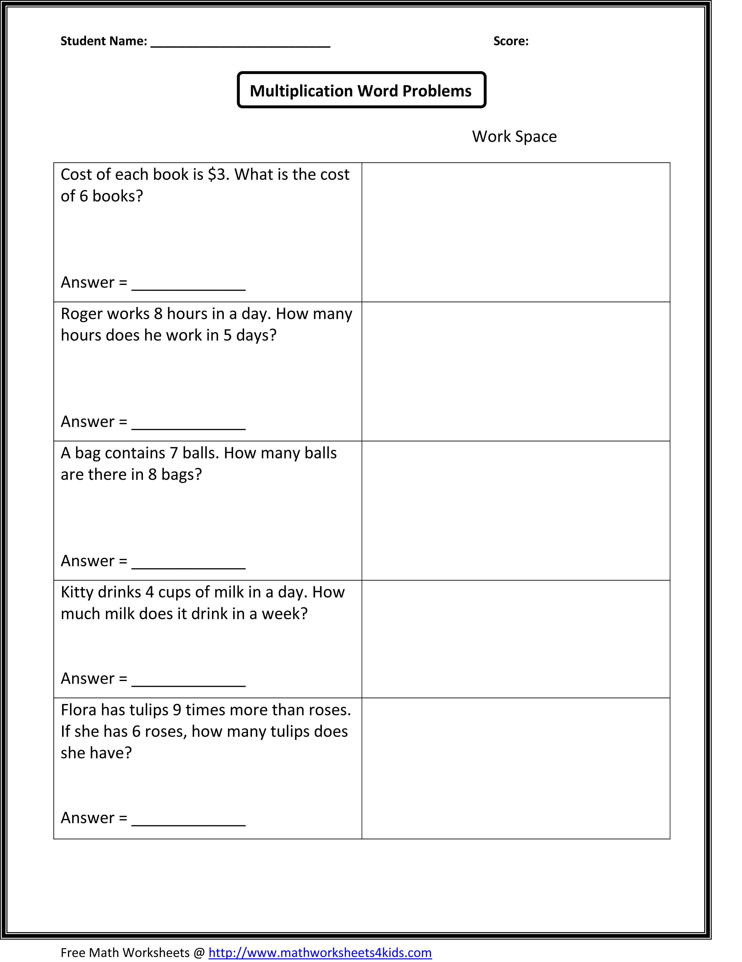 Fractions Worksheets 2nd Grade Word Problems Worksheets