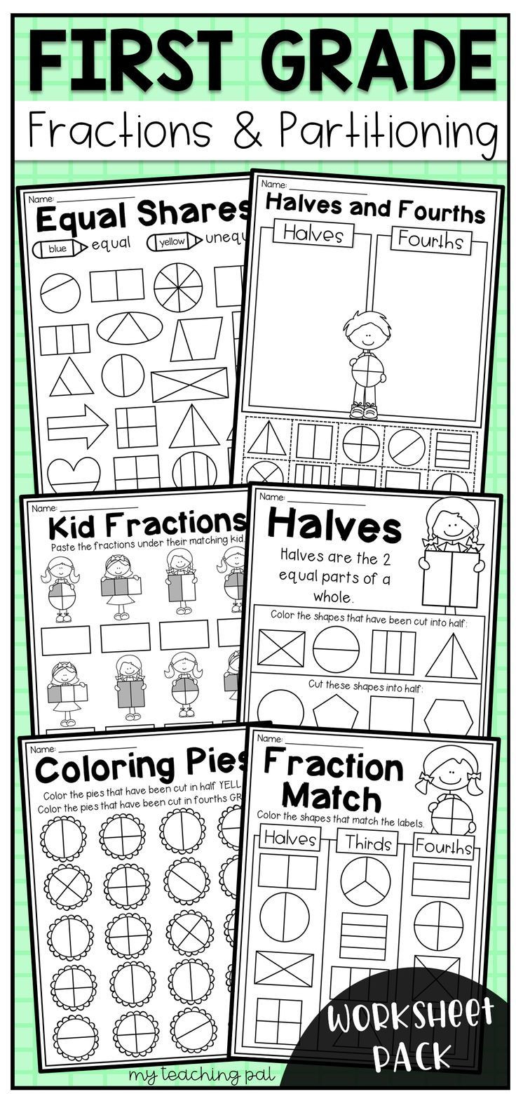 Fractions Worksheets First Grade First Grade Fractions and Partitioning Worksheets Distance