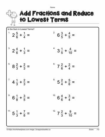 Fractions Worksheets Grade 4 Add Mixed Number Fractions 1 Worksheets