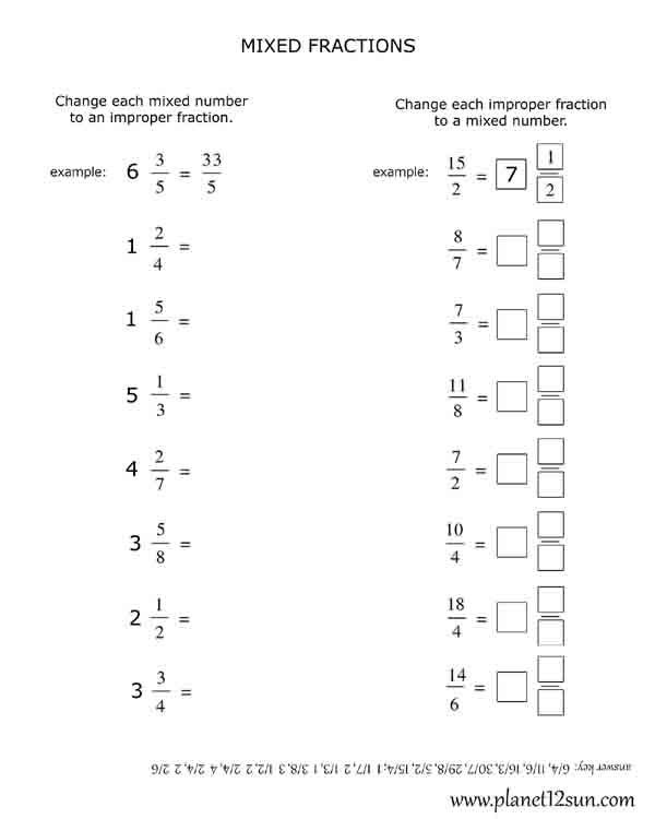 Fractions Worksheets Grade 4 Mixed and Improper Fractions Worksheet 4th Grade