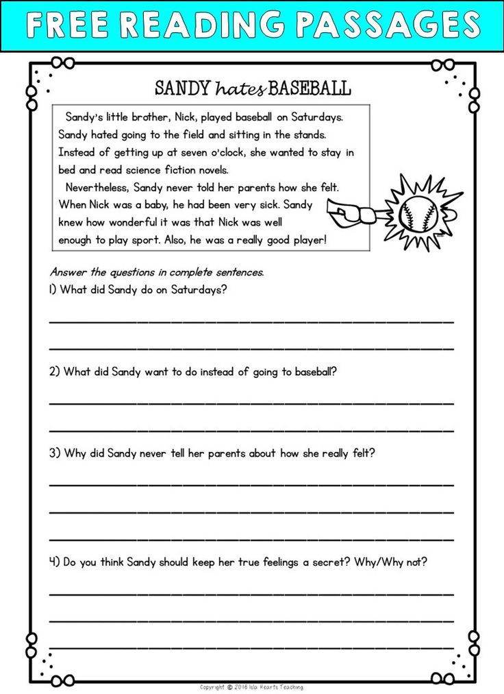 Free 2nd Grade Comprehension Worksheets Second Grade Reading Prehension Passages and Questions
