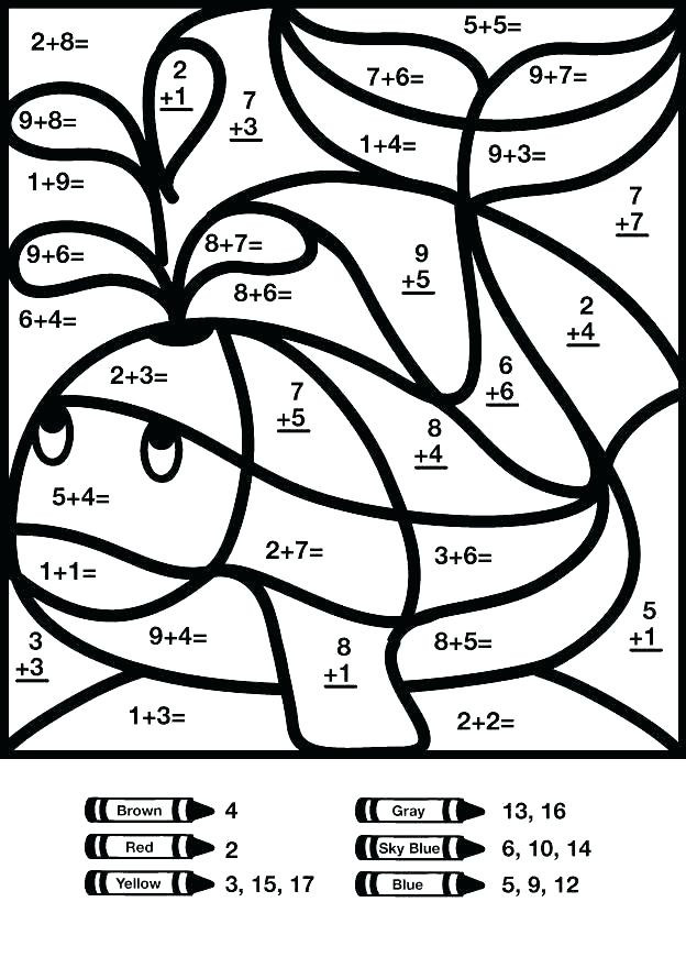 Free Addition Coloring Worksheets Math Coloring Best for Kids Color Number Worksheets by