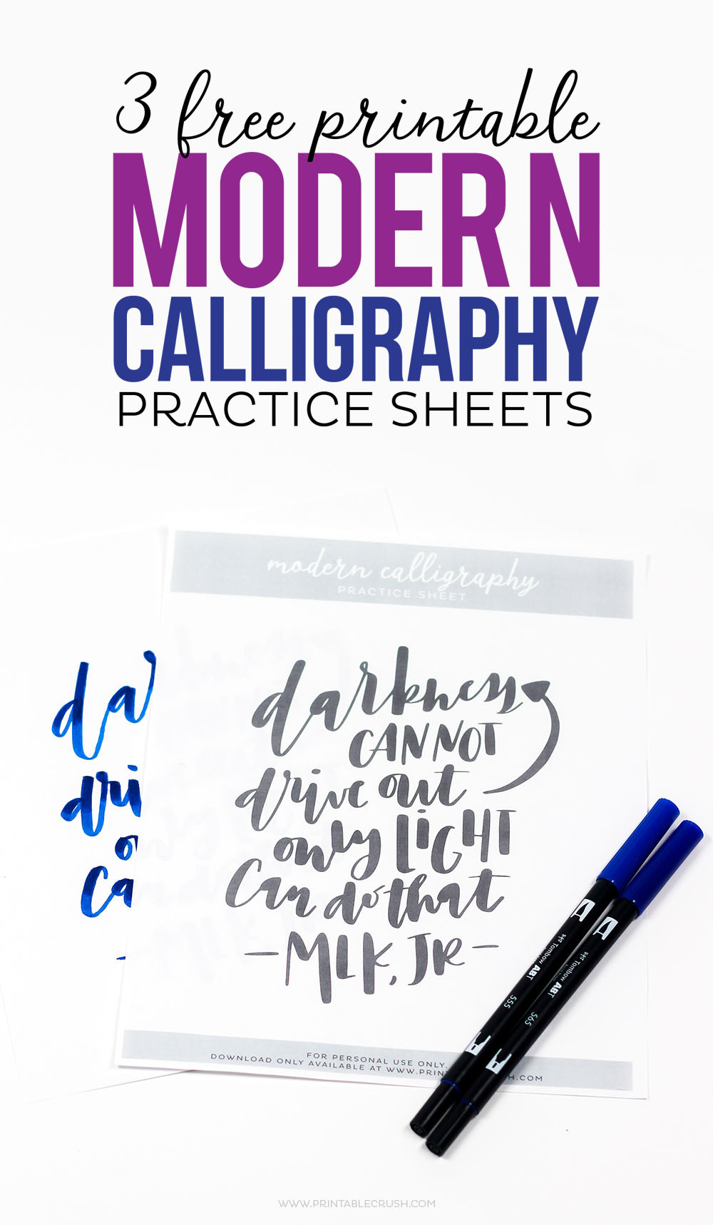 Free Calligraphy Worksheets Printable 3 Free Printable Modern Calligraphy Practice Sheets