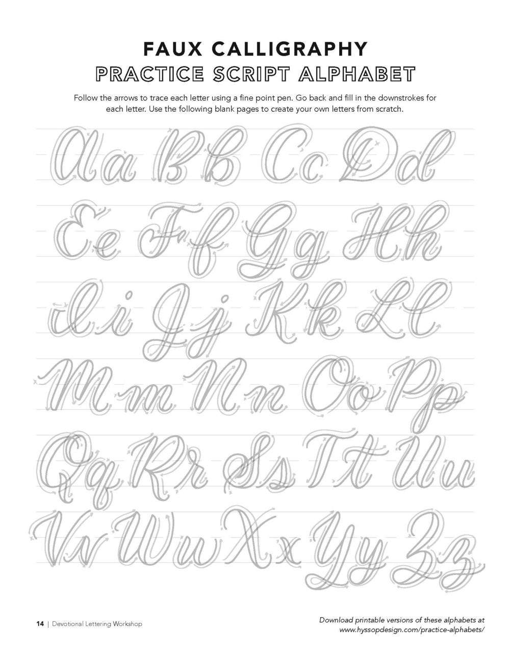 Free Calligraphy Worksheets Printable Free Calligraphy Alphabets — Jacy Corral