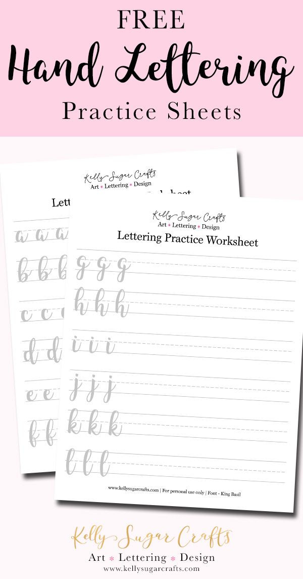 Free Calligraphy Worksheets Printable Free Hand Lettering Practice Sheets Brush Lettering