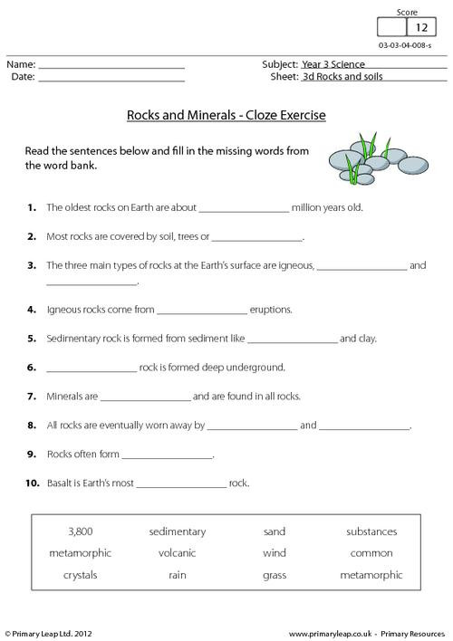 Free Fourth Grade Science Worksheets Worksheets Rocks and Minerals Worksheets Grade 4 Munity