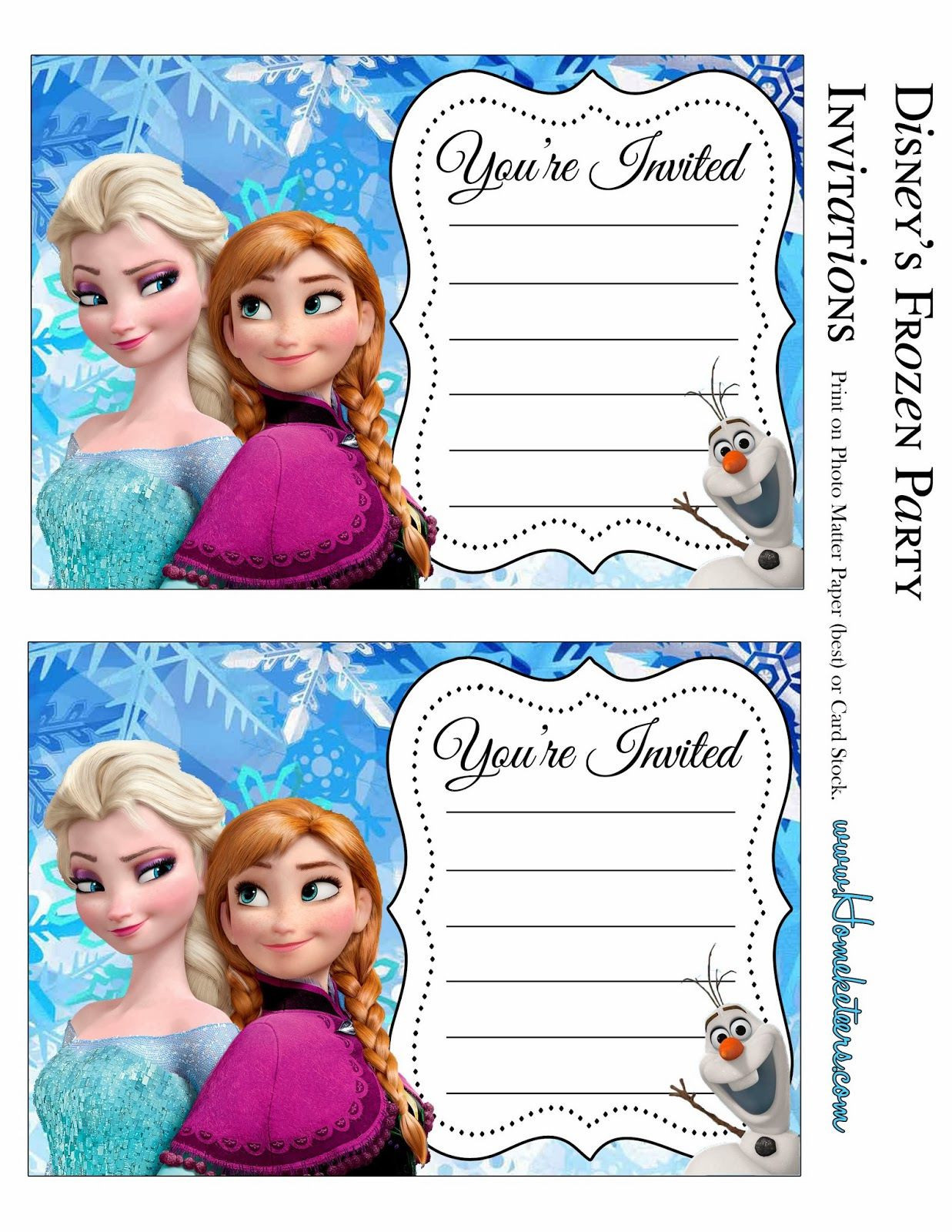 Free Frozen Invitations Printable Free Printables for the Disney Movie Frozen