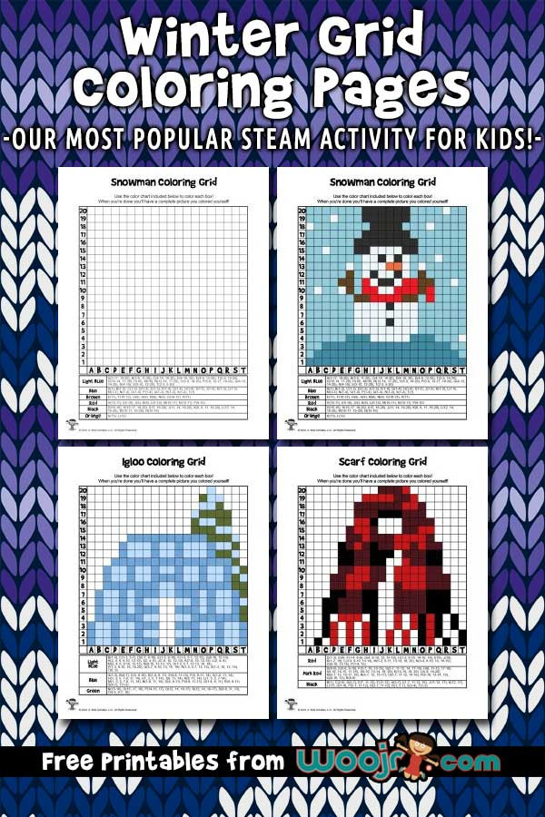 Free Grid Coloring Worksheets Winter Grid Coloring Pages