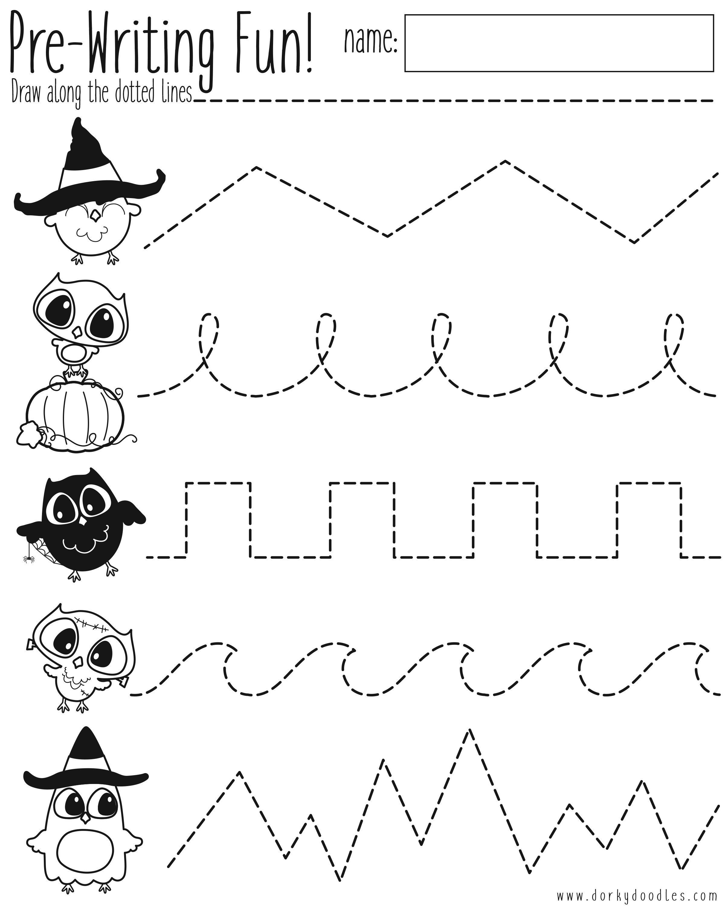 Free Kindergarten Halloween Worksheets Printable Pre Writing Practice Halloween Worksheet