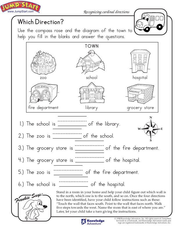 Free Kindergarten social Studies Worksheets which Direction Printable Worksheet for Kids
